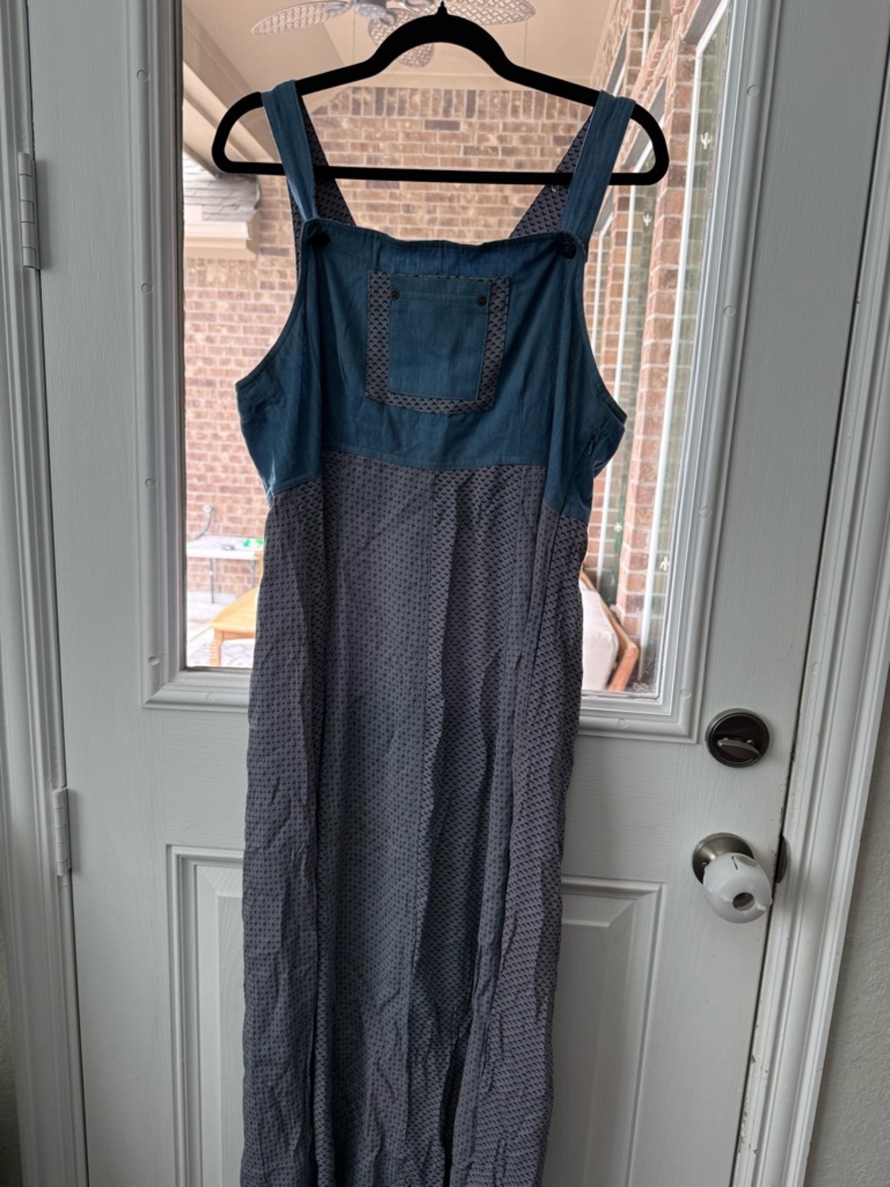 Vintage Carole Little Teal and Charcoal Two-Tone Sleeveless Maxi Dress